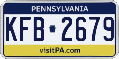 PA license plate KFB2679