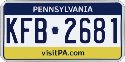 PA license plate KFB2681