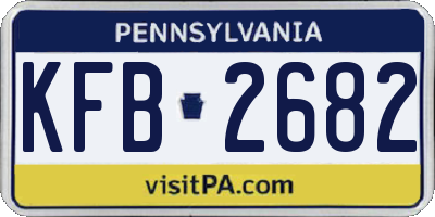 PA license plate KFB2682