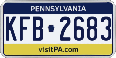 PA license plate KFB2683