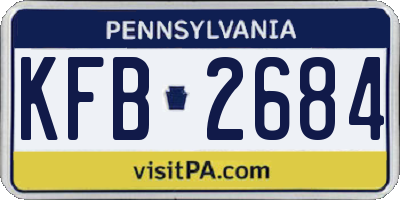 PA license plate KFB2684