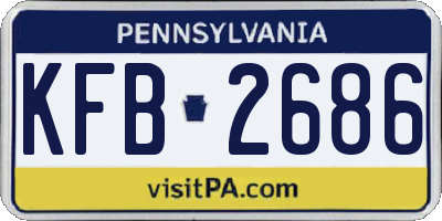 PA license plate KFB2686