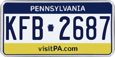 PA license plate KFB2687