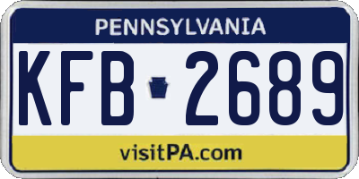 PA license plate KFB2689