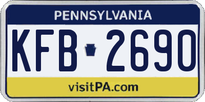 PA license plate KFB2690