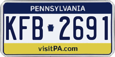 PA license plate KFB2691