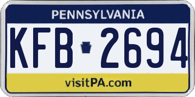 PA license plate KFB2694