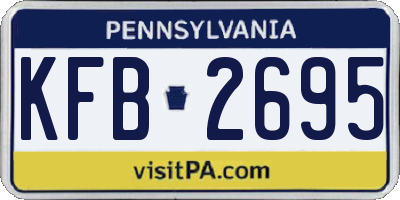 PA license plate KFB2695