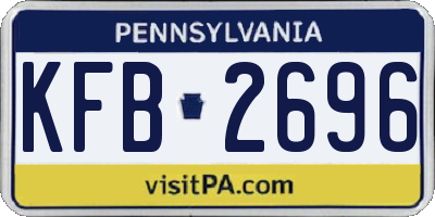 PA license plate KFB2696