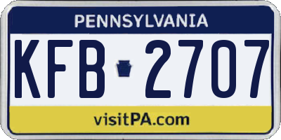 PA license plate KFB2707