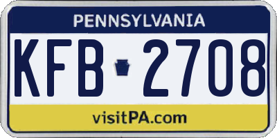 PA license plate KFB2708