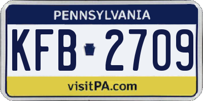 PA license plate KFB2709