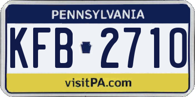 PA license plate KFB2710