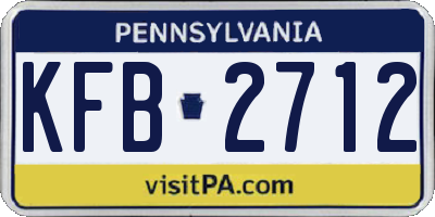 PA license plate KFB2712