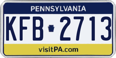 PA license plate KFB2713