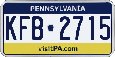 PA license plate KFB2715