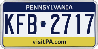 PA license plate KFB2717