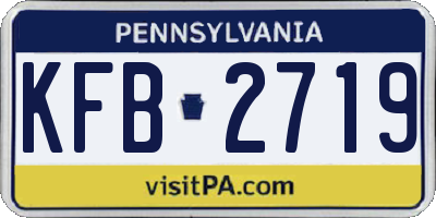 PA license plate KFB2719