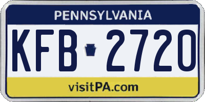 PA license plate KFB2720