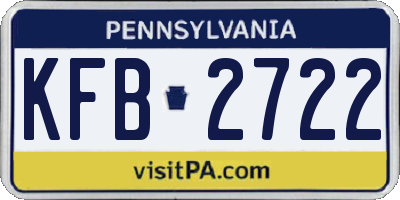 PA license plate KFB2722