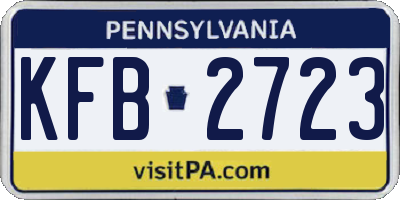 PA license plate KFB2723