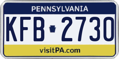 PA license plate KFB2730