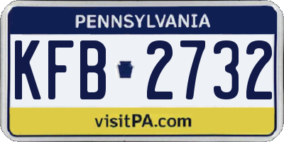 PA license plate KFB2732
