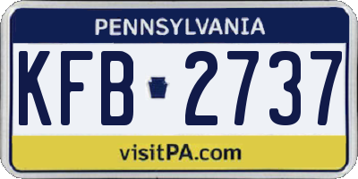 PA license plate KFB2737