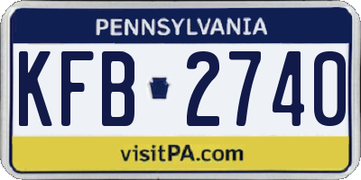 PA license plate KFB2740