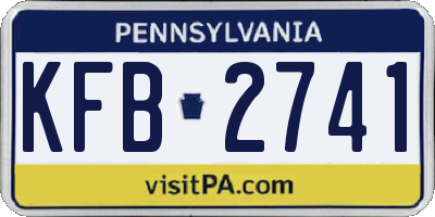 PA license plate KFB2741
