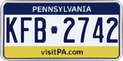 PA license plate KFB2742