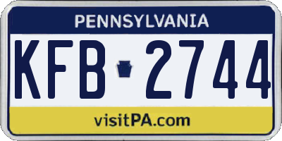 PA license plate KFB2744