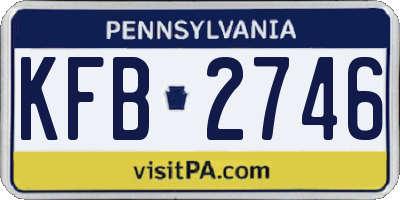 PA license plate KFB2746