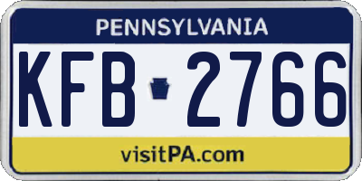PA license plate KFB2766