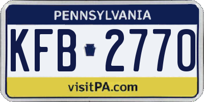PA license plate KFB2770