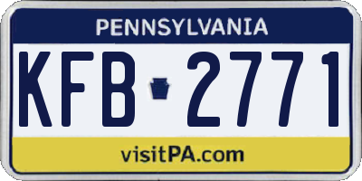 PA license plate KFB2771