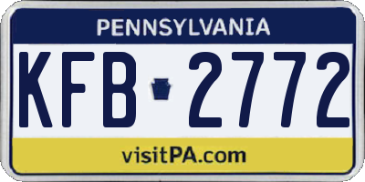 PA license plate KFB2772