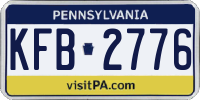 PA license plate KFB2776