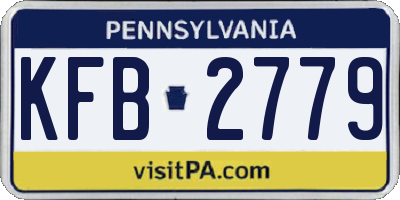 PA license plate KFB2779