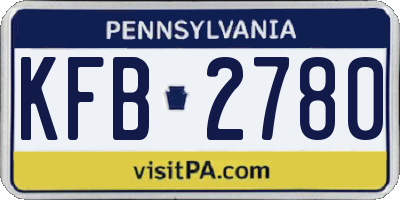 PA license plate KFB2780