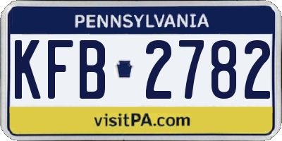 PA license plate KFB2782