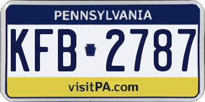 PA license plate KFB2787