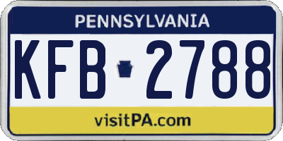 PA license plate KFB2788