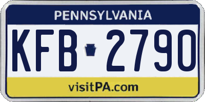 PA license plate KFB2790