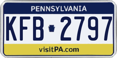 PA license plate KFB2797