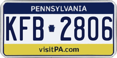PA license plate KFB2806
