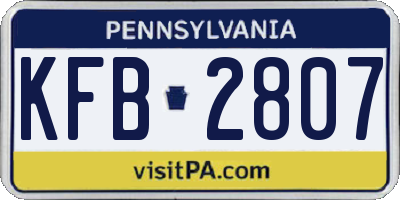 PA license plate KFB2807