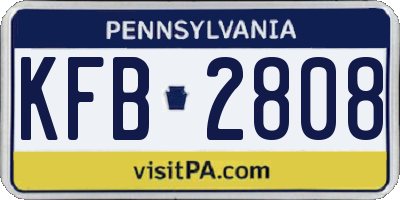 PA license plate KFB2808