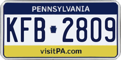 PA license plate KFB2809