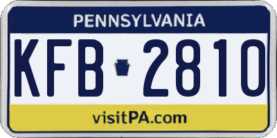 PA license plate KFB2810
